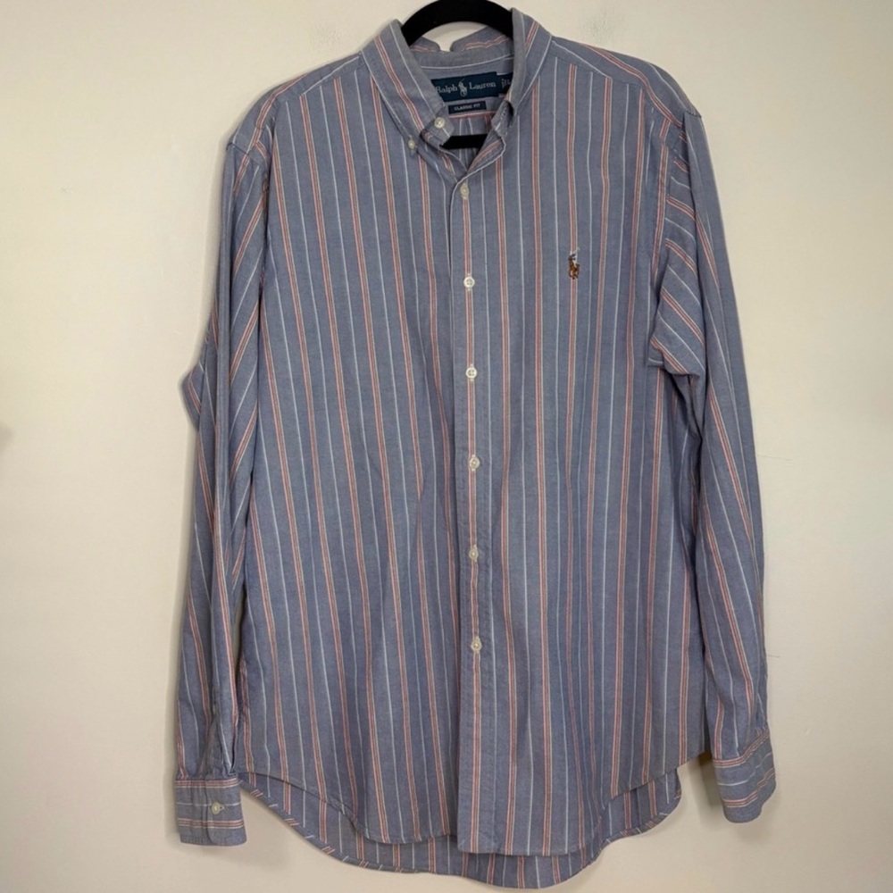 Ralph Lauren Men's Multicolor vintage Striped Shirt large